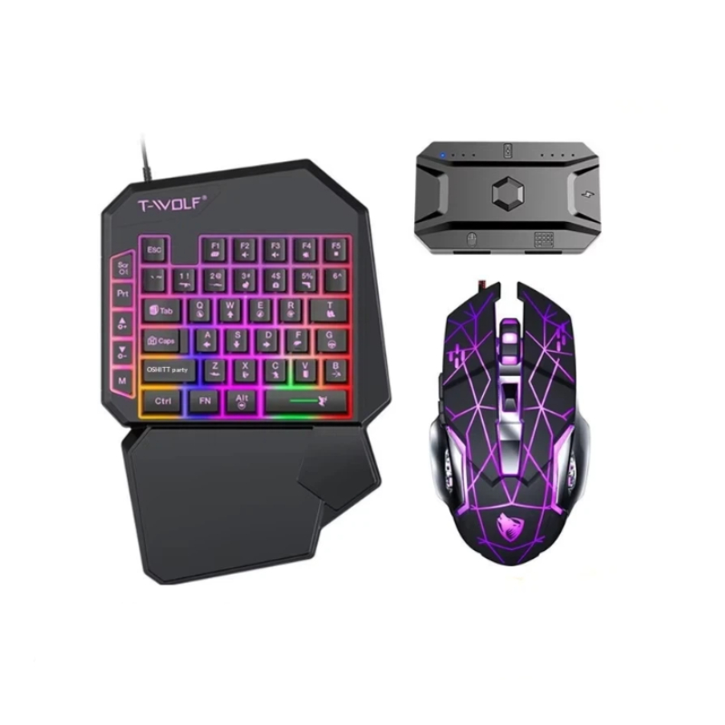 Gaming Keyboard 1 Hand - Combo de Teclado e Mouse para