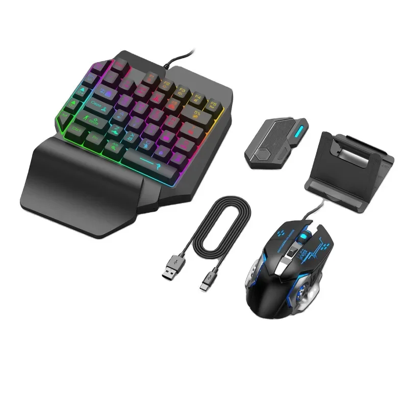 Gaming Keyboard 1 Hand - Conjunto de Teclado e Mouse para