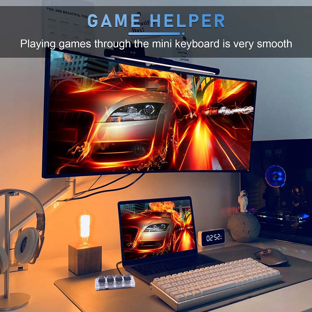Gaming Keyboard 1 Hand - Teclado Mecânico Hotswap USB com 3