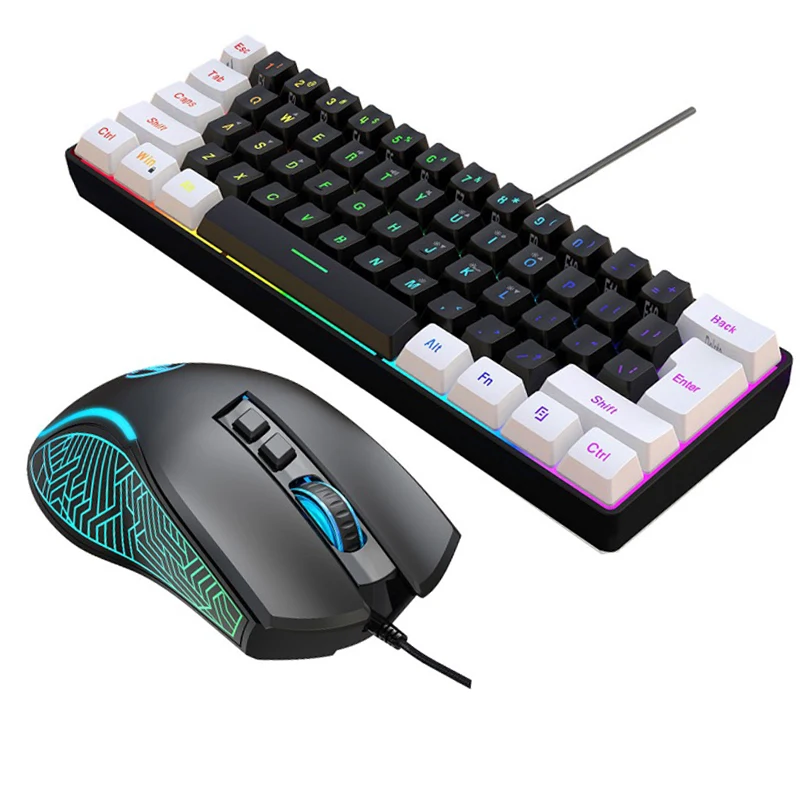 Kit de Teclado e Mouse 60% par - Gaming Keyboard Mouse Combo avaliação e preço
