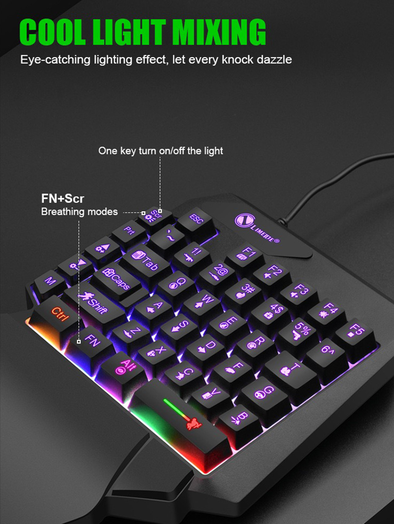 Teclado Mecânico de Jogo com F - Gaming Keyboard 1 Hand avaliação e preço