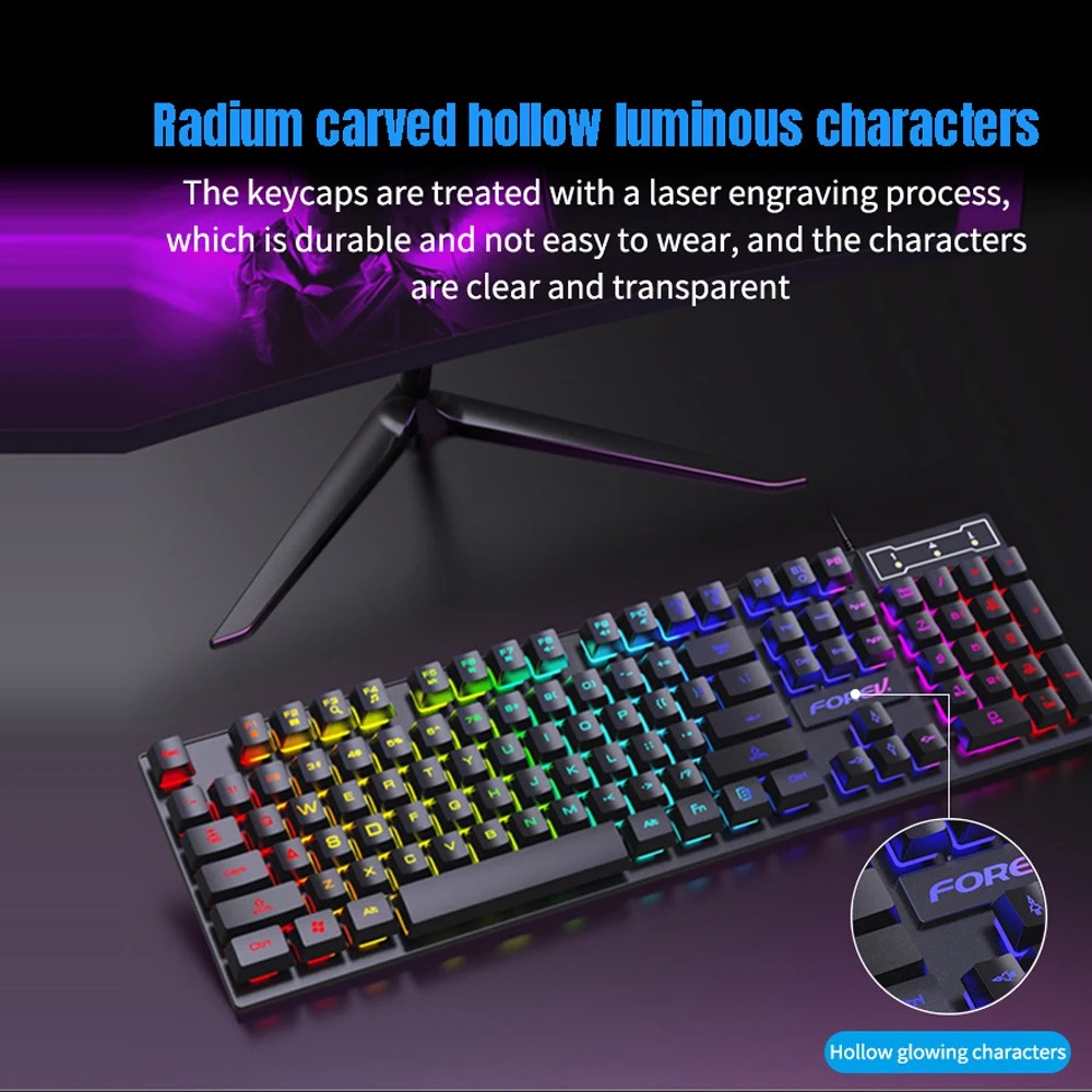 Teclado Mecânico com 104 Tecla - Gaming Keyboard And Mouse For Xbox avaliação e preço