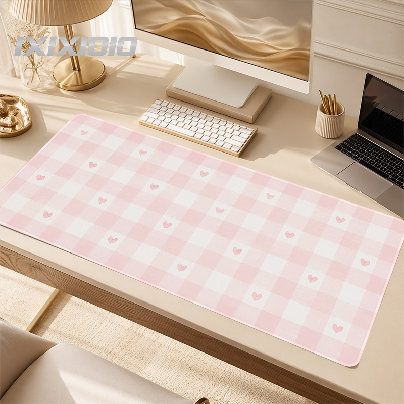 Mouse Pad Gamer XL Rosa Xadrez - Keyboard Mouse Bundle Gaming avaliação e preço