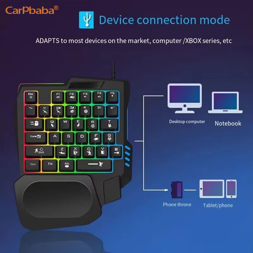 Kit de jogos USB para uma mão, - Gaming Keyboard 1 Hand avaliação e preço