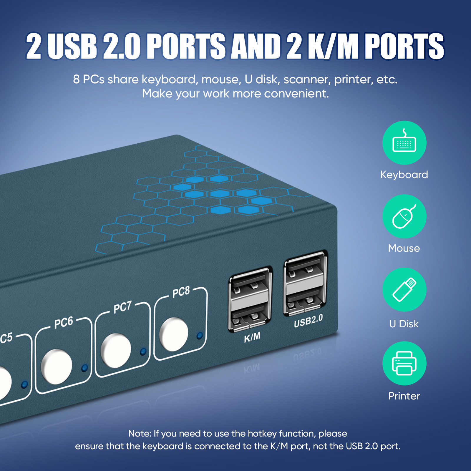 Switch KVM HDMI de 8 Portas 4K - Gaming Keyboard And Mouse For Xbox avaliação e preço