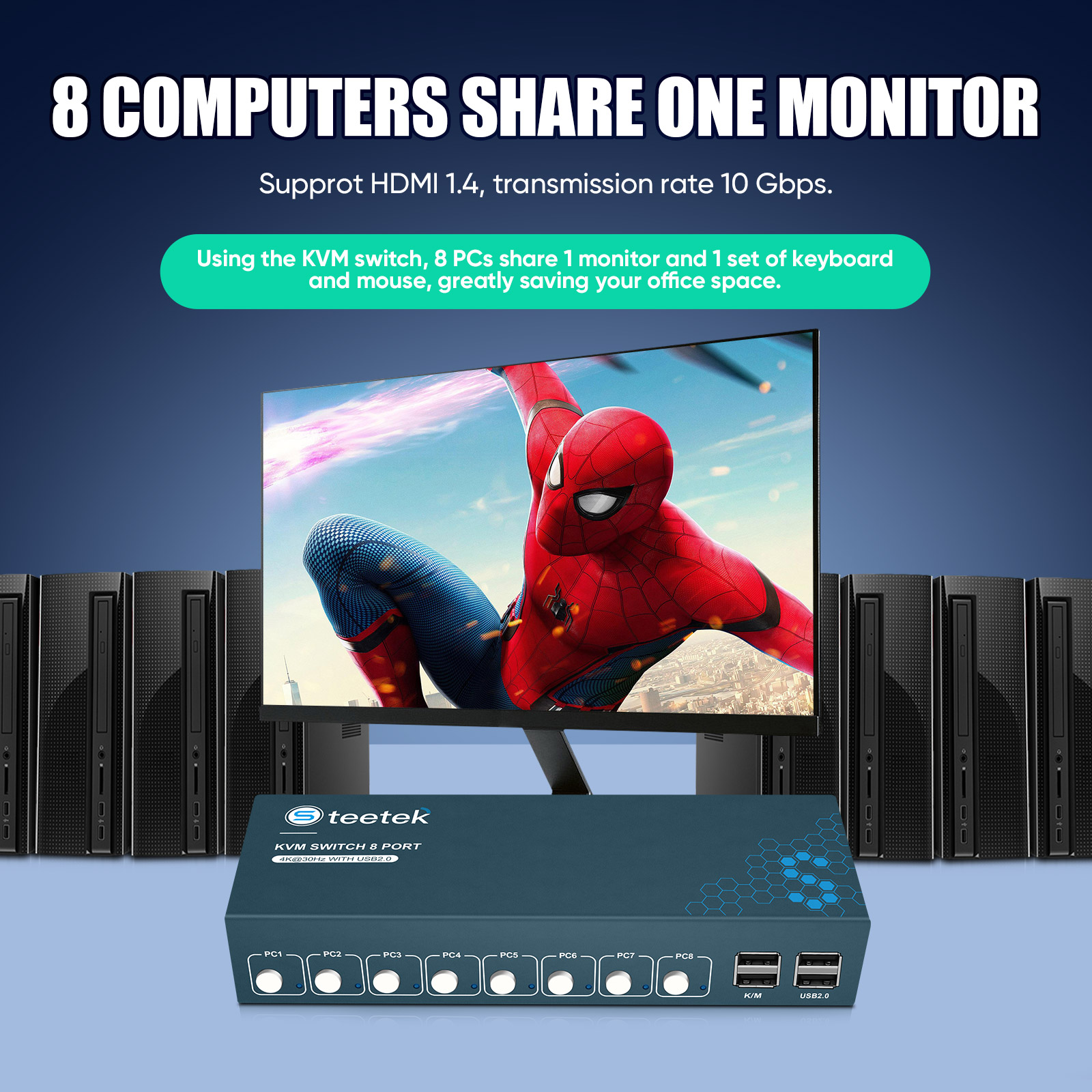 Switch KVM HDMI de 8 Portas 4K - Gaming Keyboard And Mouse For Xbox avaliação e preço