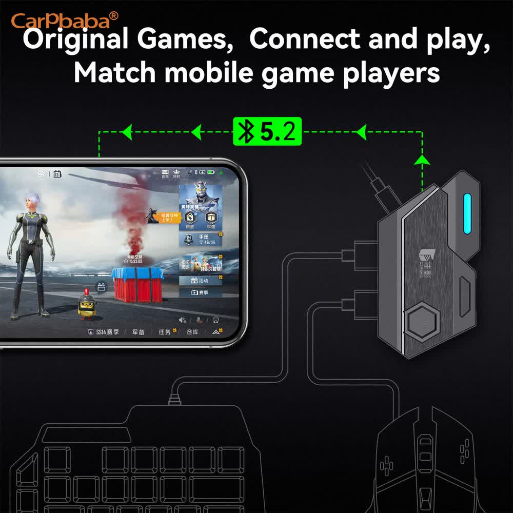 Conversor de Mouse e Teclado M - Gaming Keyboard And Mouse Converter For Mobile avaliação e preço