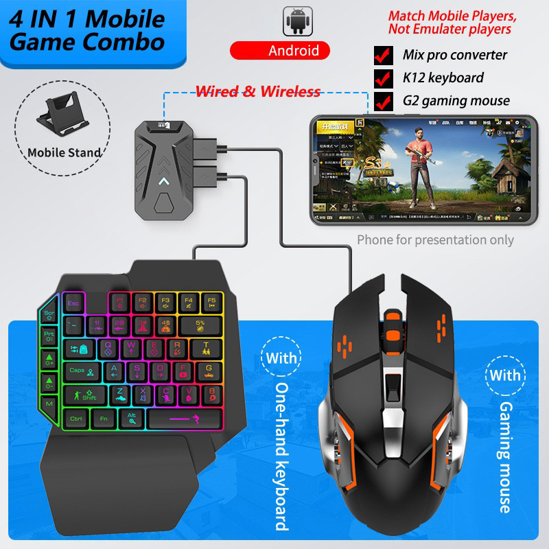 Conversor de jogos móveis, kit - Gaming Keyboard And Mouse Converter For Mobile avaliação e preço