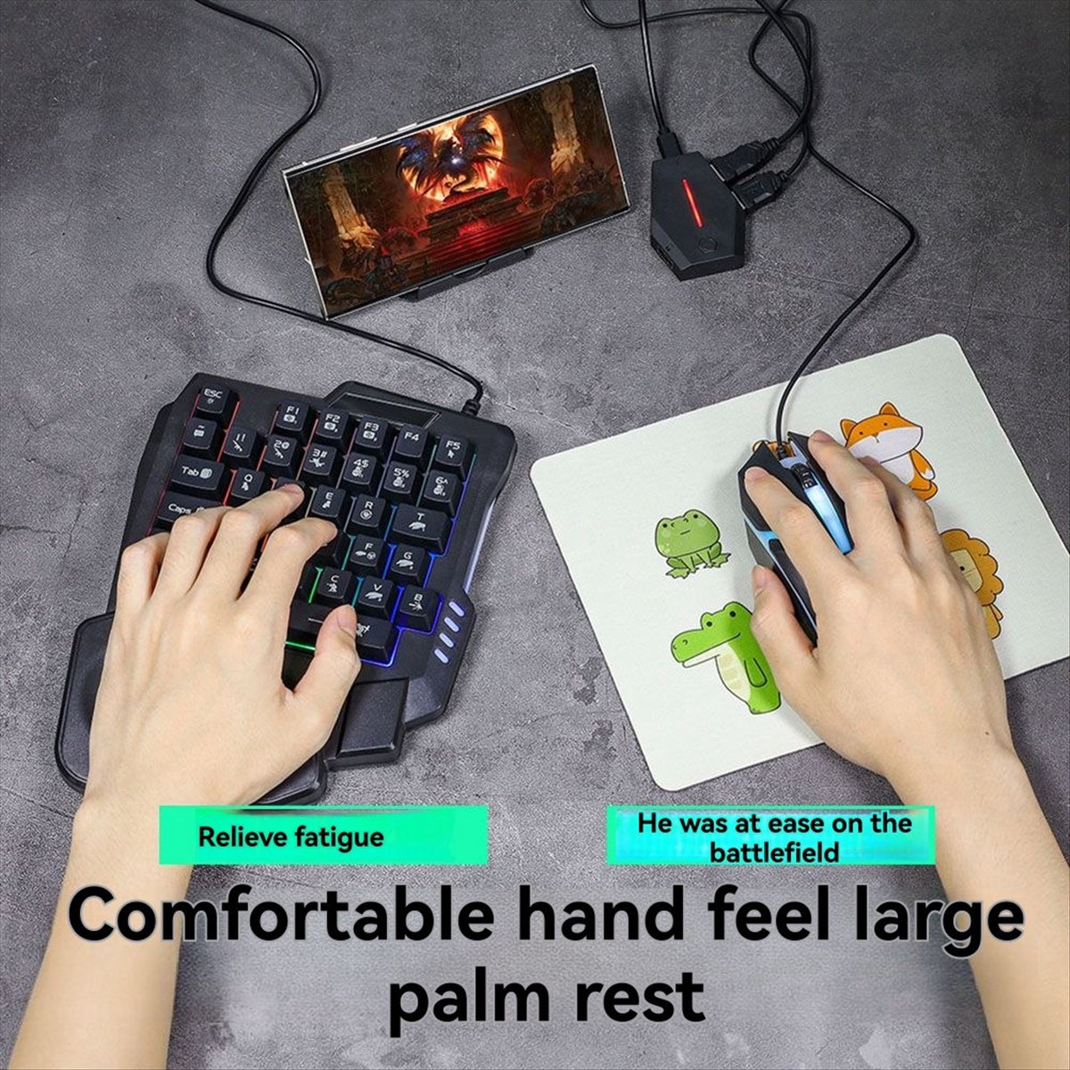 Teclado Gamer Ergonômico RGB d - Gaming Keyboard 1 Hand avaliação e preço