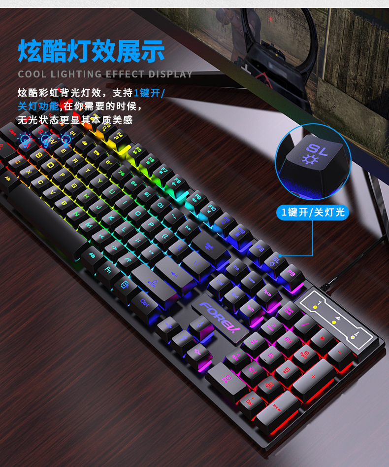 Teclado Mecânico Retroiluminad - Keyboard Mouse Bundle Gaming avaliação e preço