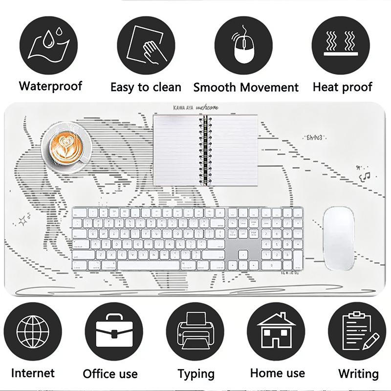 1Pç Mouse Pad de Couro Anime A - Gaming Keyboard Nearby avaliação e preço